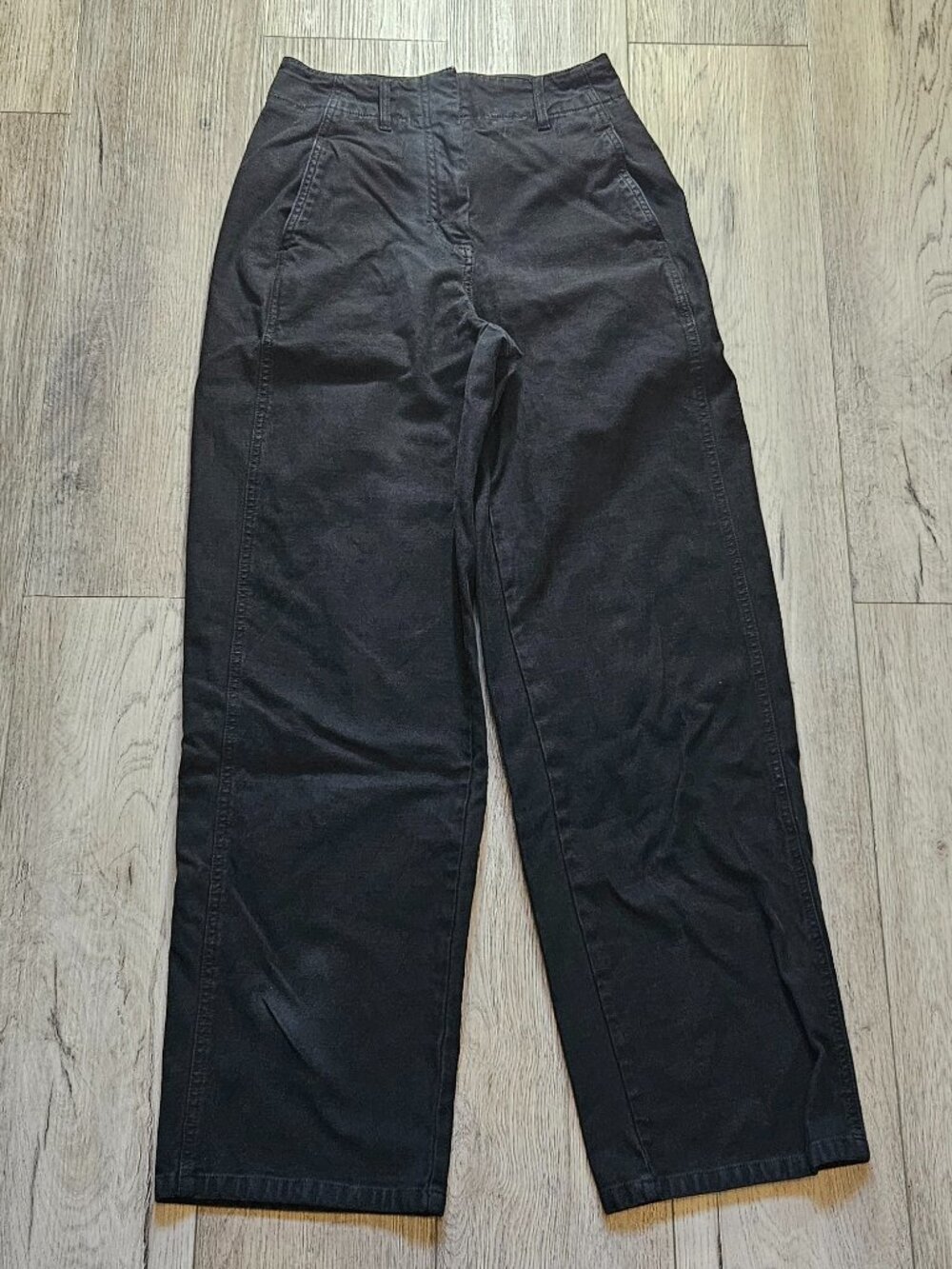 Wilfred Free Aritzia Black High-Rise Wide-Leg Utility Casual Pants Size 4